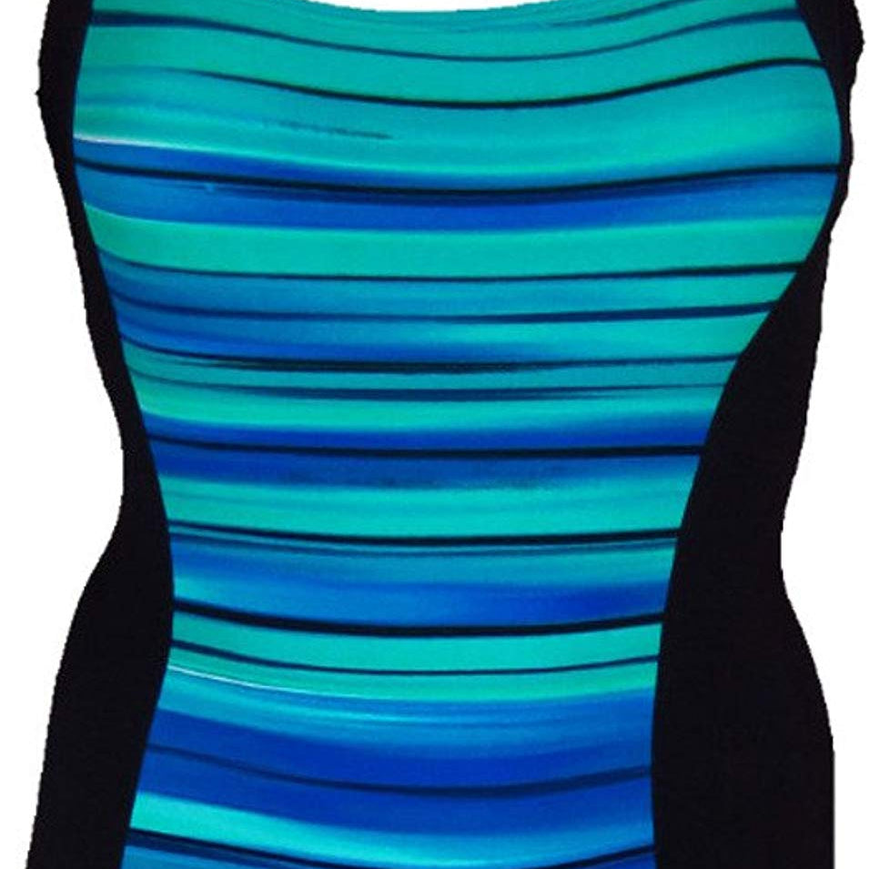 Beach Diva Women Control One Piece Slimming Swimsuit Black Multi Combo