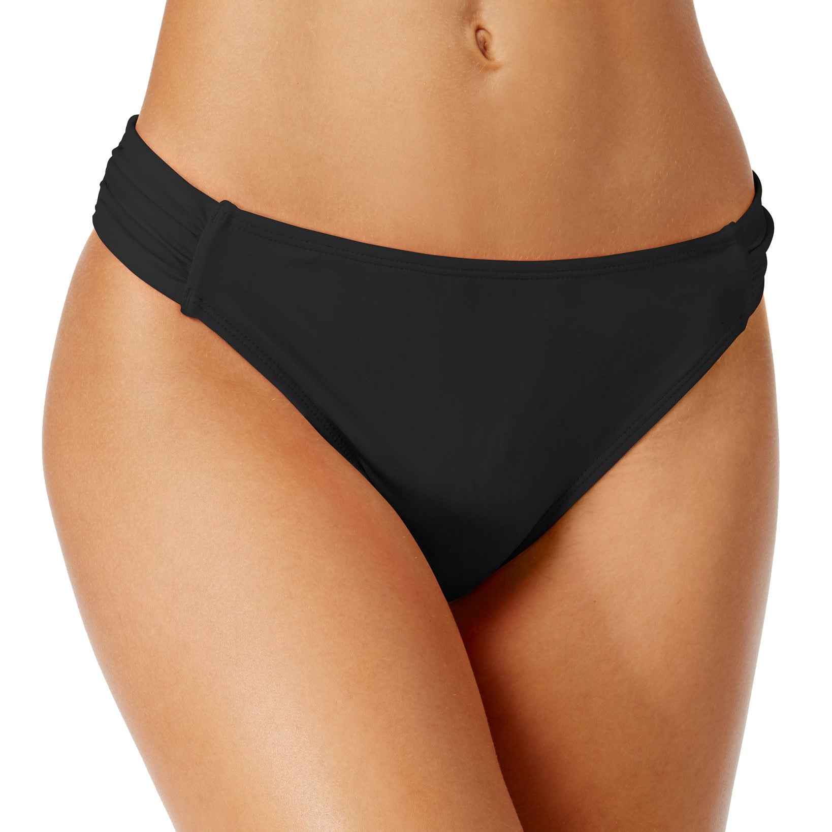 California Waves Juniors Side Tab Cheeky Bikini Bottoms Black