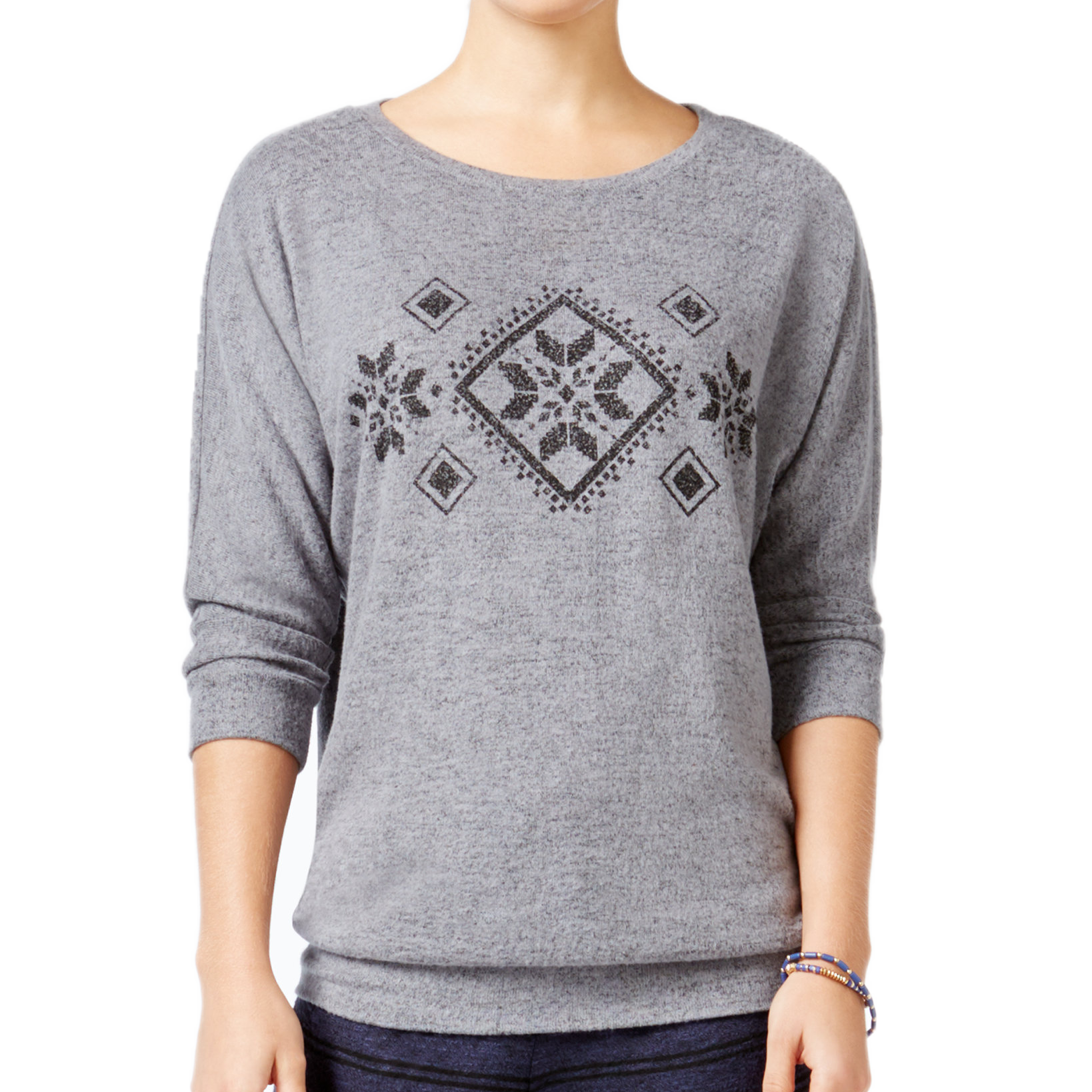 Hippie Rose Women Dolman Sleeve Graphic Top