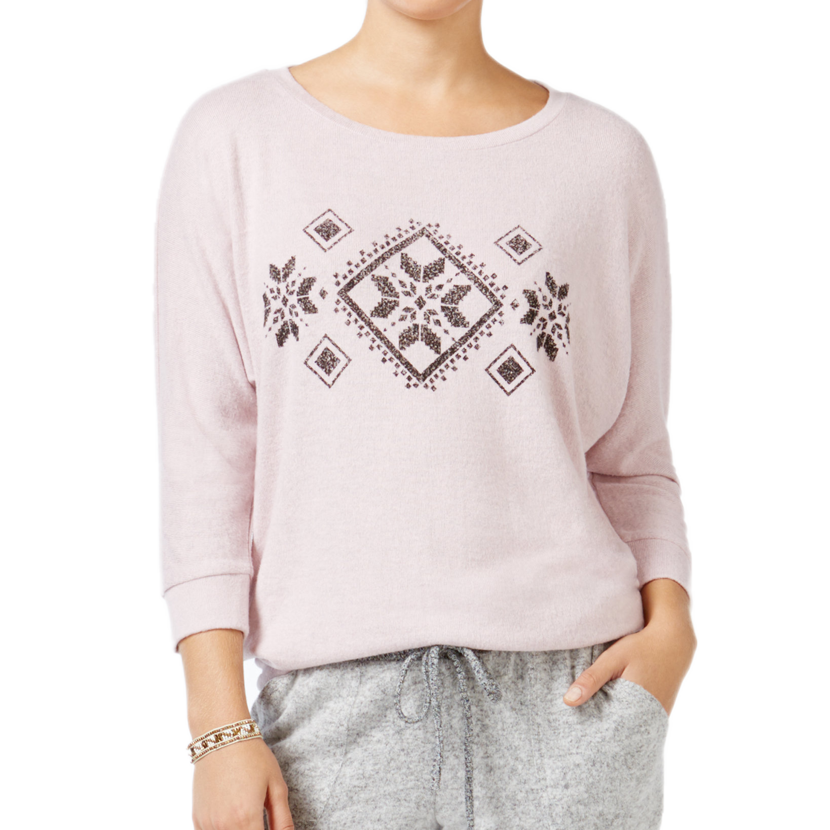 Hippie Rose Women Dolman Sleeve Graphic Top