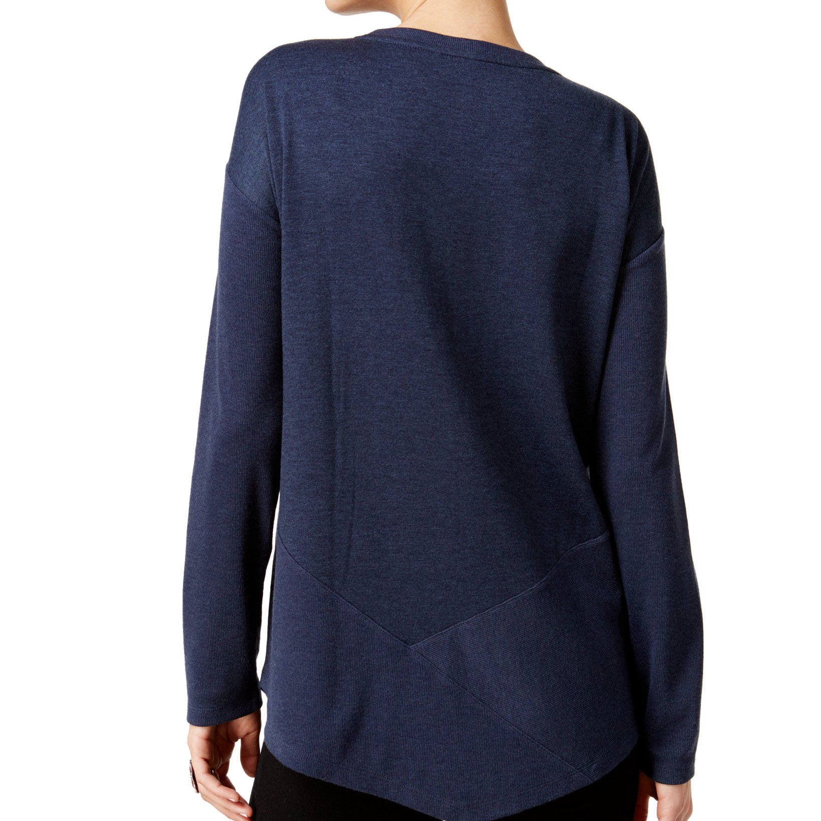 Style & Co Women Ribbed Asymmetrical Top