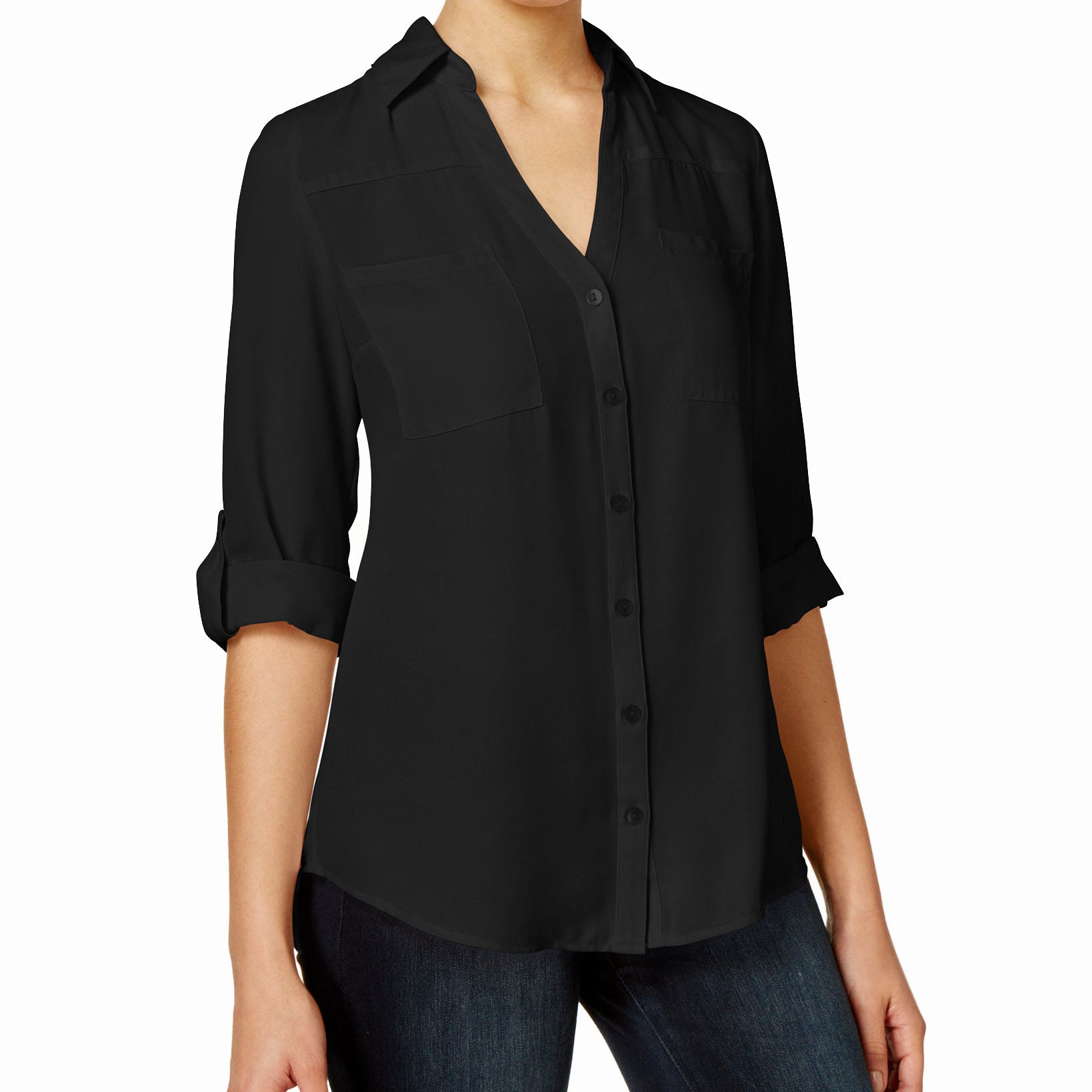 BCX Women Tab Sleeve Top Black