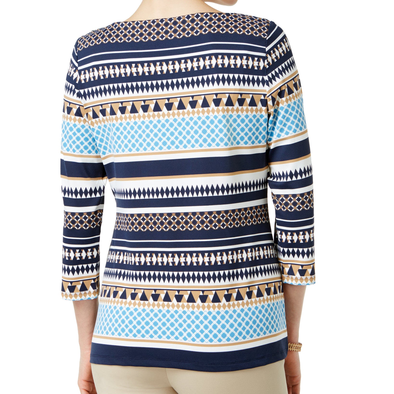 Charter Club Women Boat Neck Striped Top