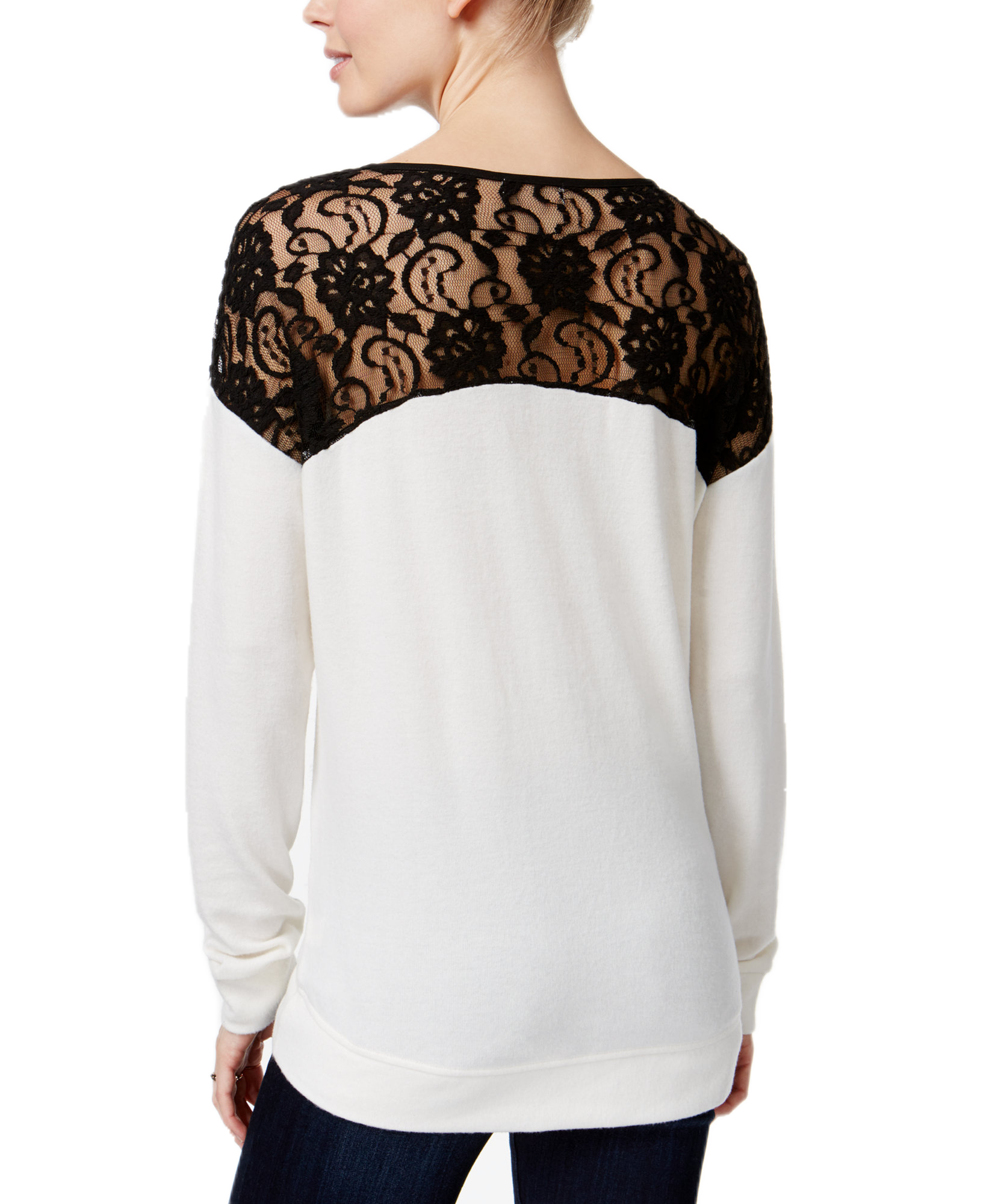 Maison Jules Women Lace Contrast Top