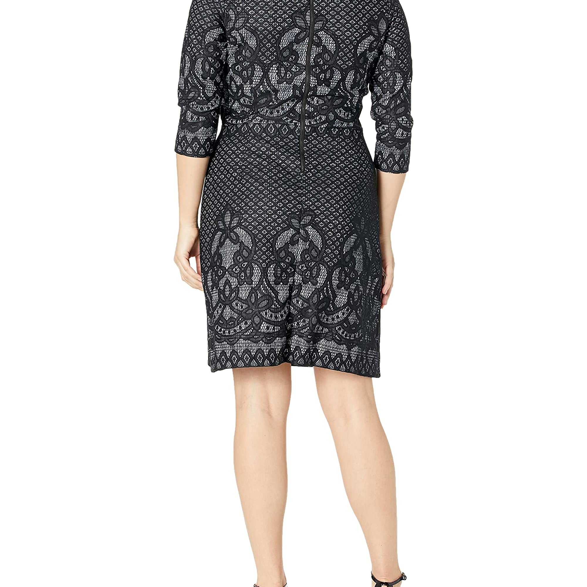 Gabby Skye Women Bonded Lace Pattern Dress