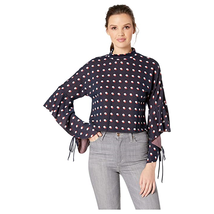 BCBGeneration Women Ruffled Dotted Top