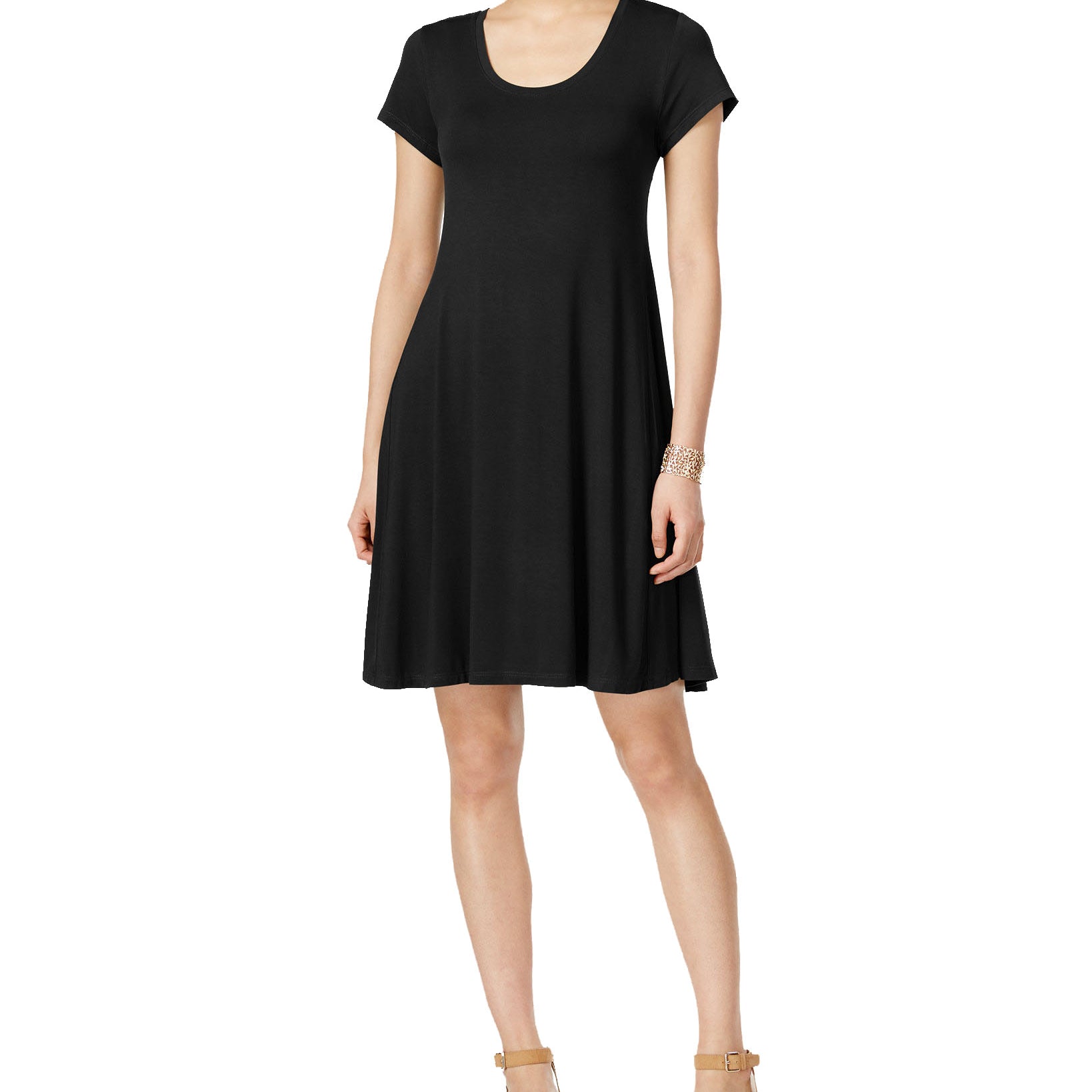 Style & Co Women Short Sleeve A Line Dress