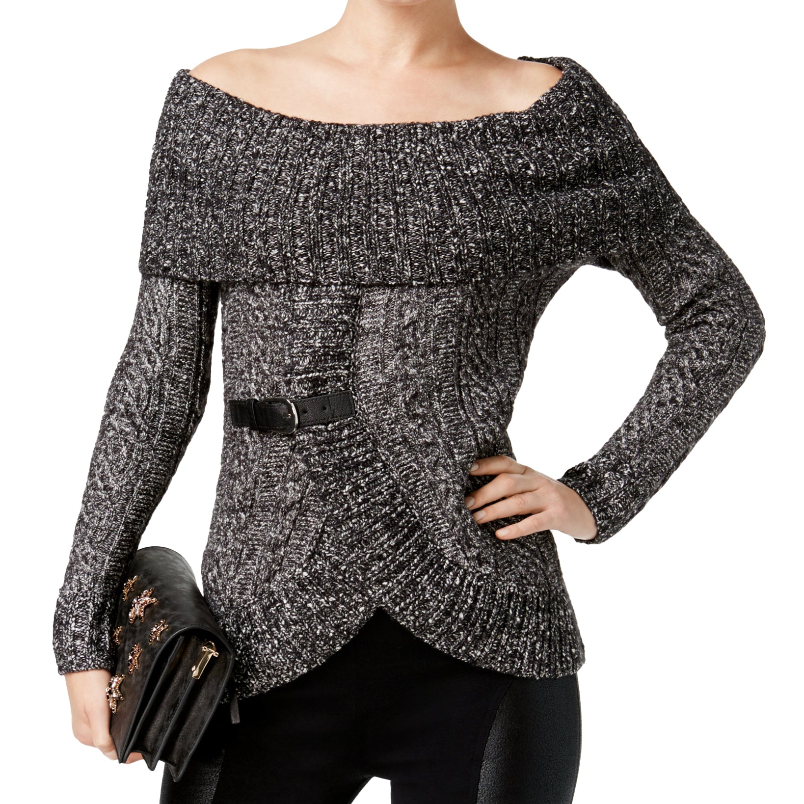 INC International Concepts Women Off The Shoulder Sweater