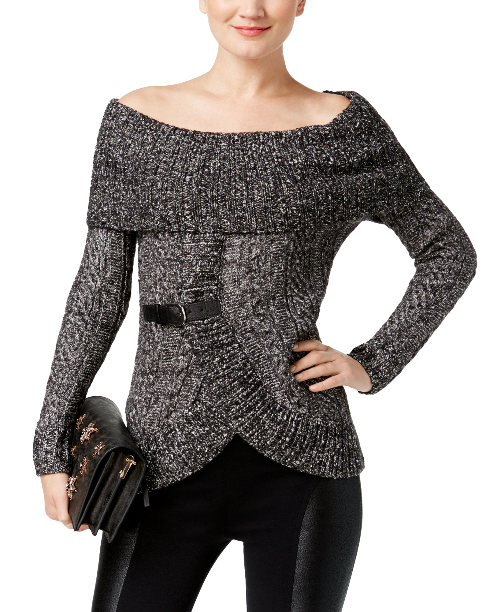 INC International Concepts Women Off The Shoulder Sweater
