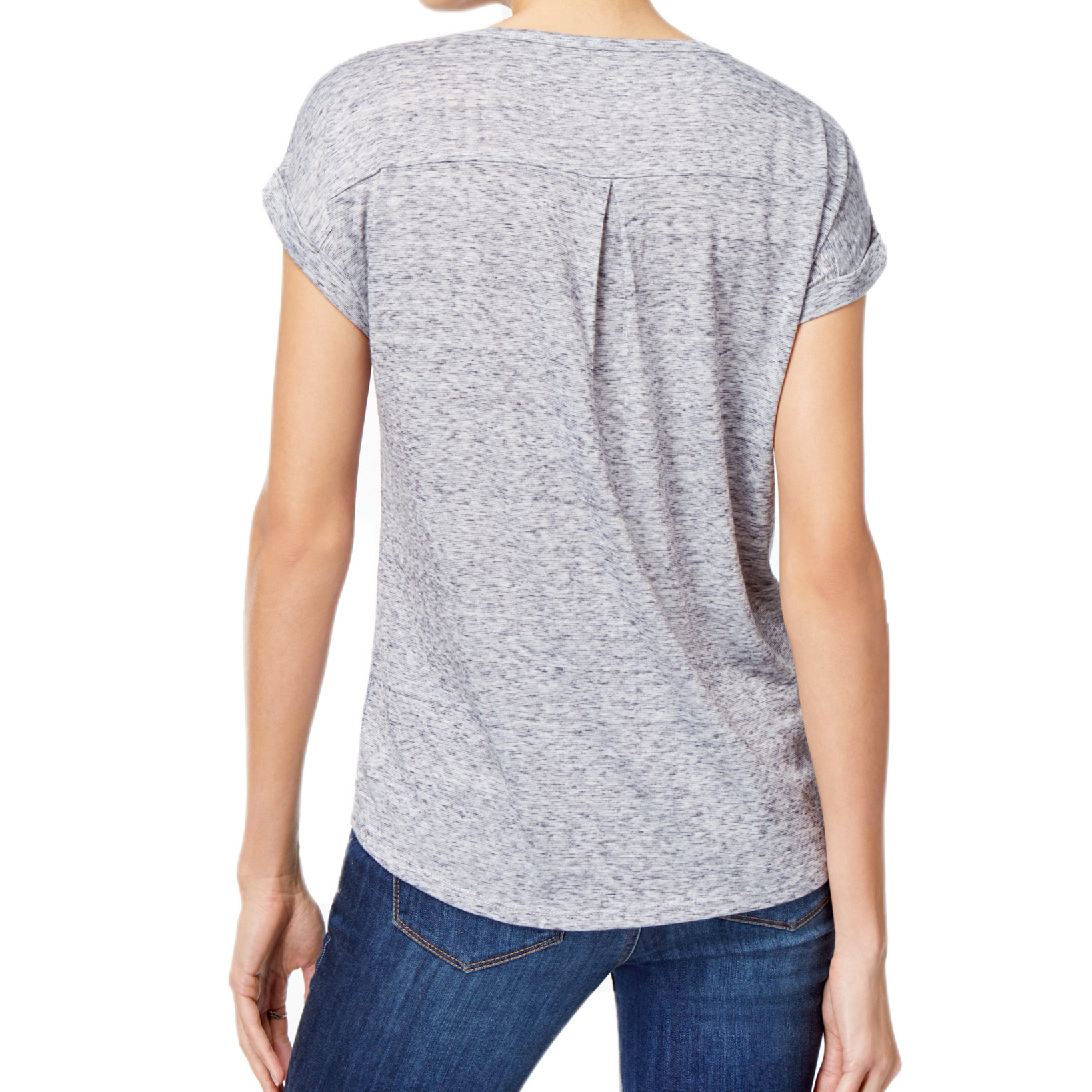 Style & Co Women Graphic Shirttail Hem Top