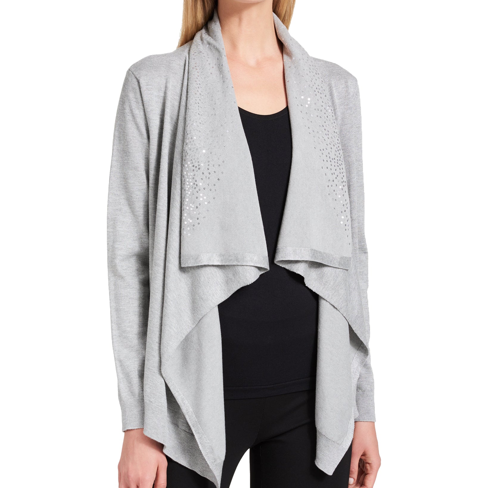 DKNY Women Embellished Cardigan Silver