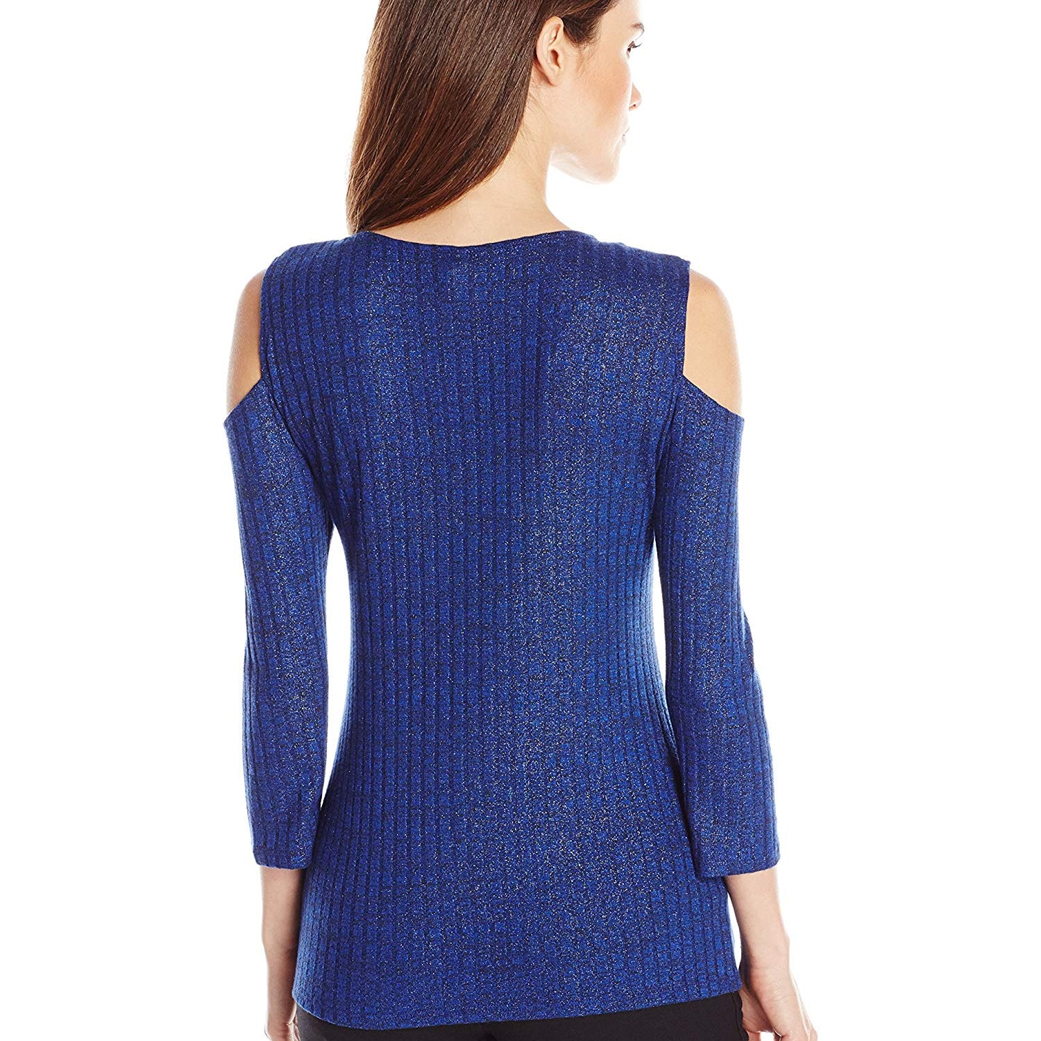 NY Collection Women Asymmetrical Cold Shoulder Top