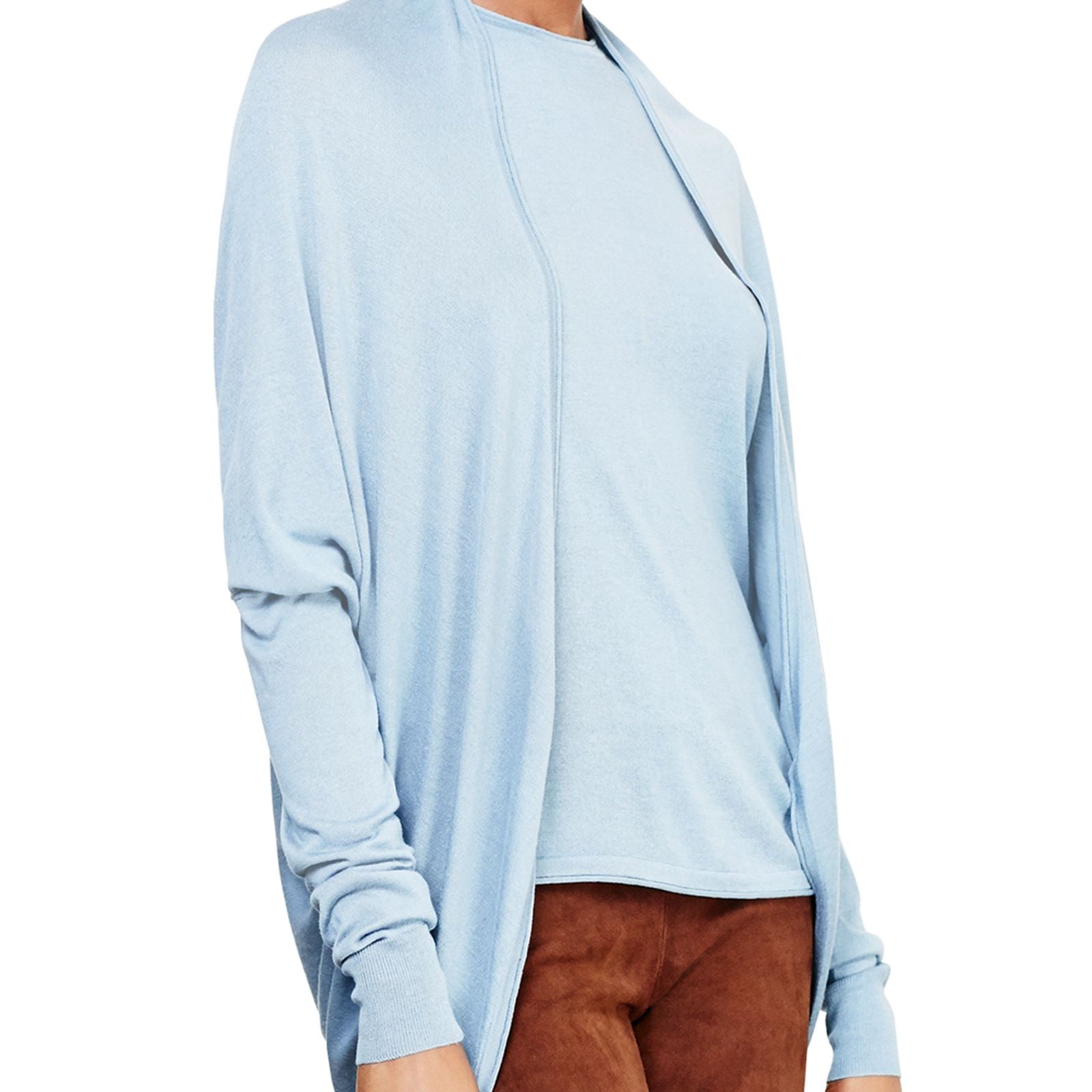 Lauren Ralph Lauren Women Silk Blend Cardigan Antique Blue