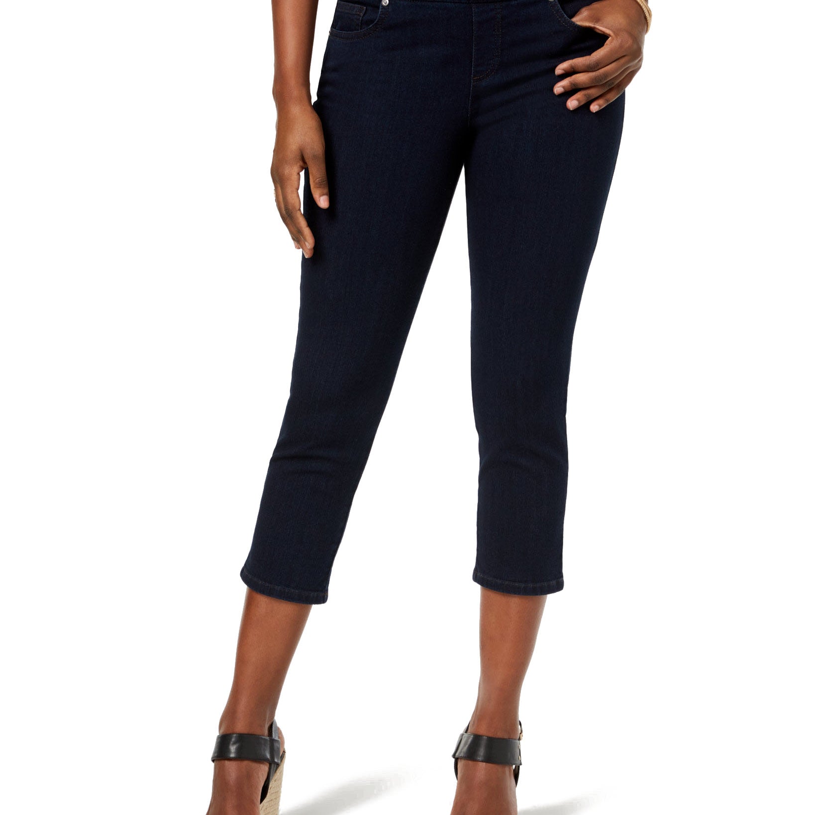 Style & Co Women Petite Avery Capri Jeans Rinse