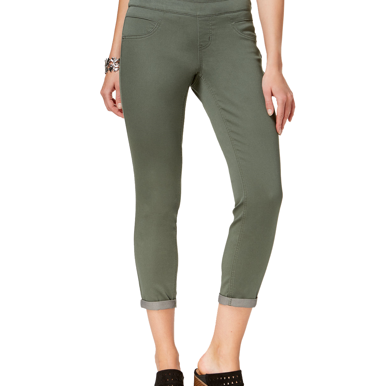 Style & Co Rolled Hem Skinny Pants Thyme