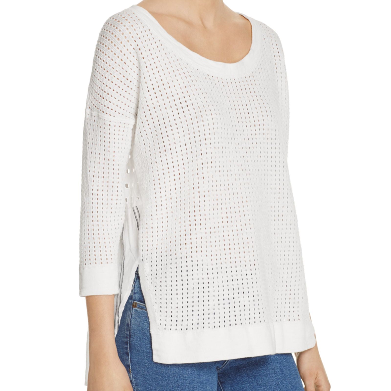 French Connection Women Max Mixed Media Sweater White