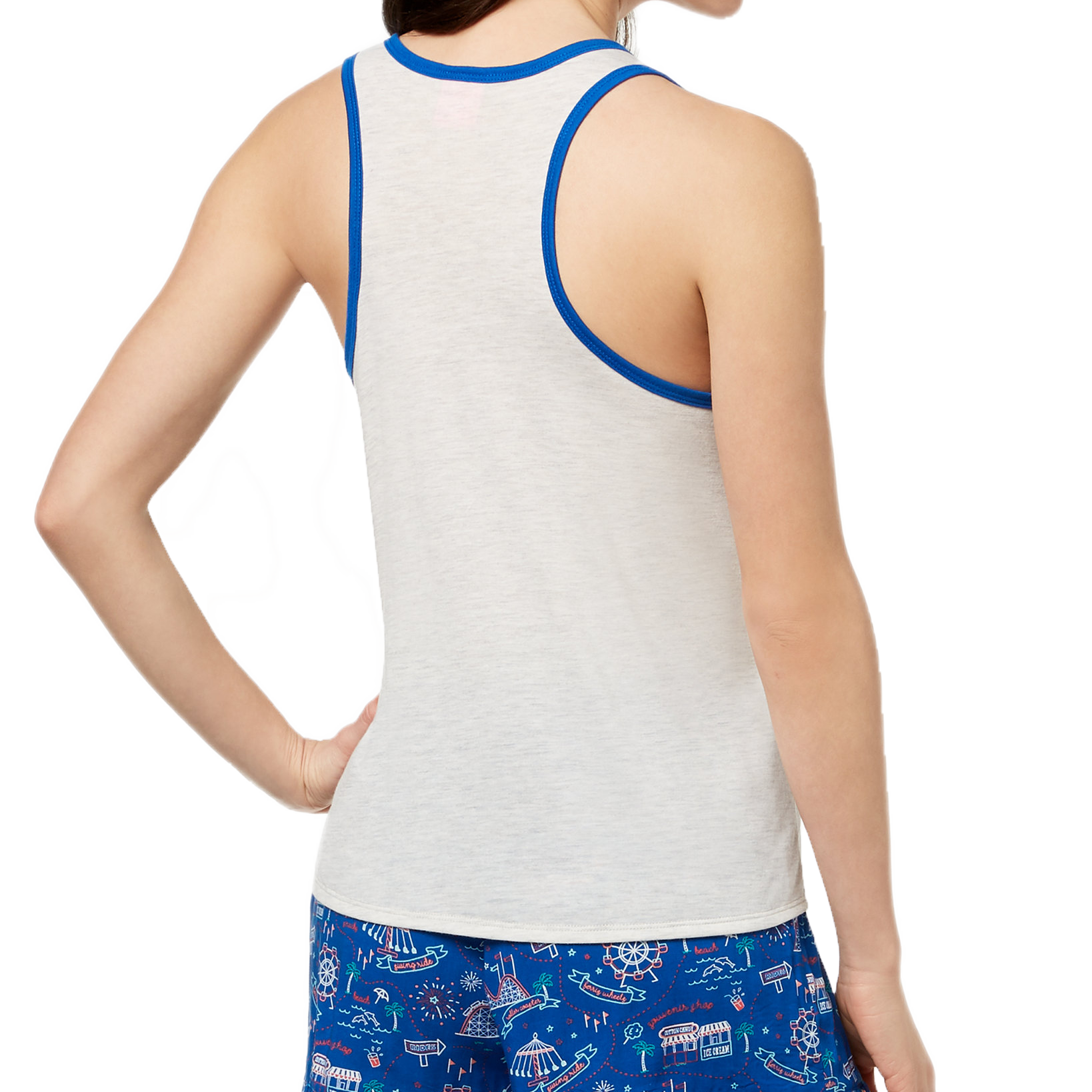 Jenni by Jennifer Moore Women Graphic Print Contrast Trim Pajama Tank