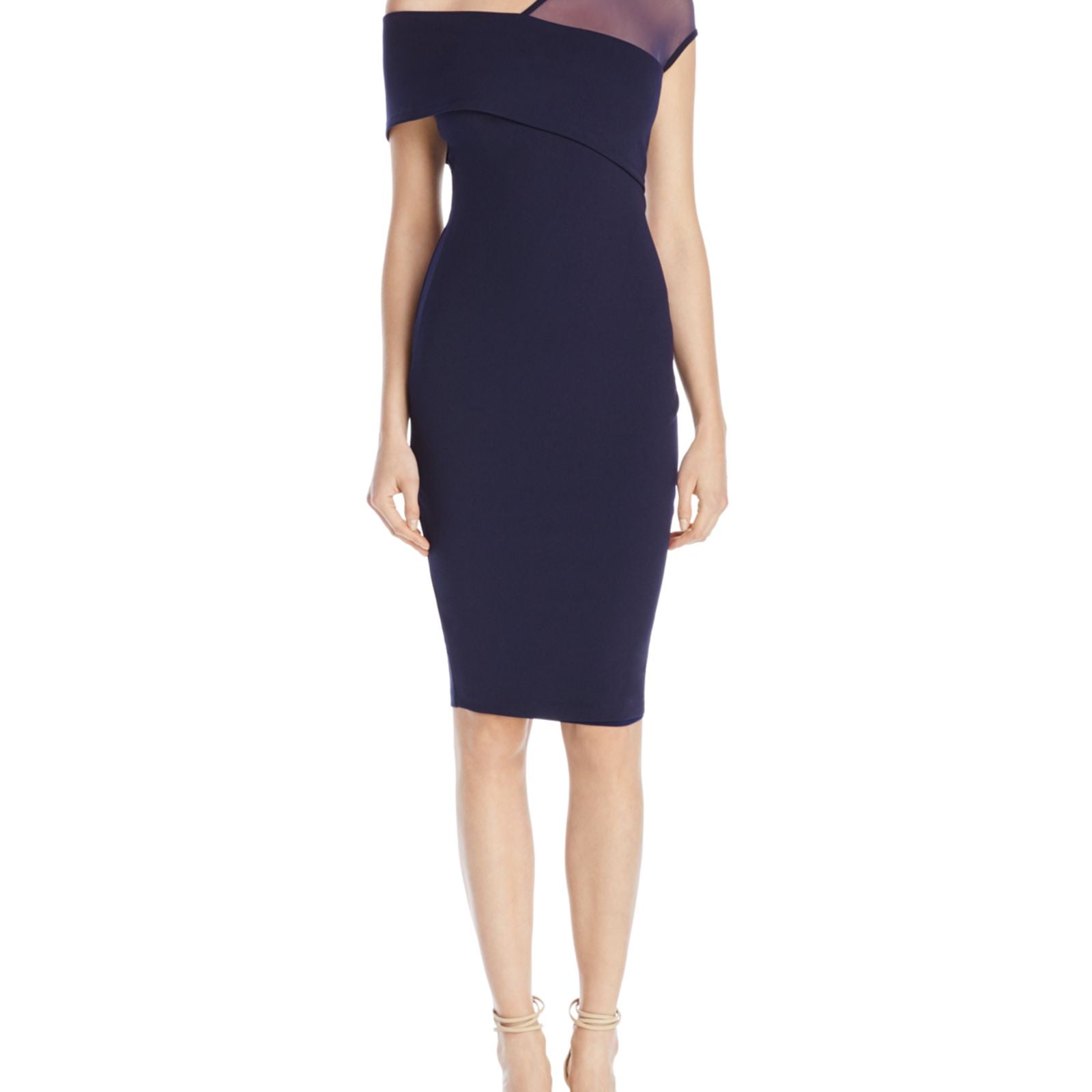 Nookie Women Asymmetric Neckline Dress Navy