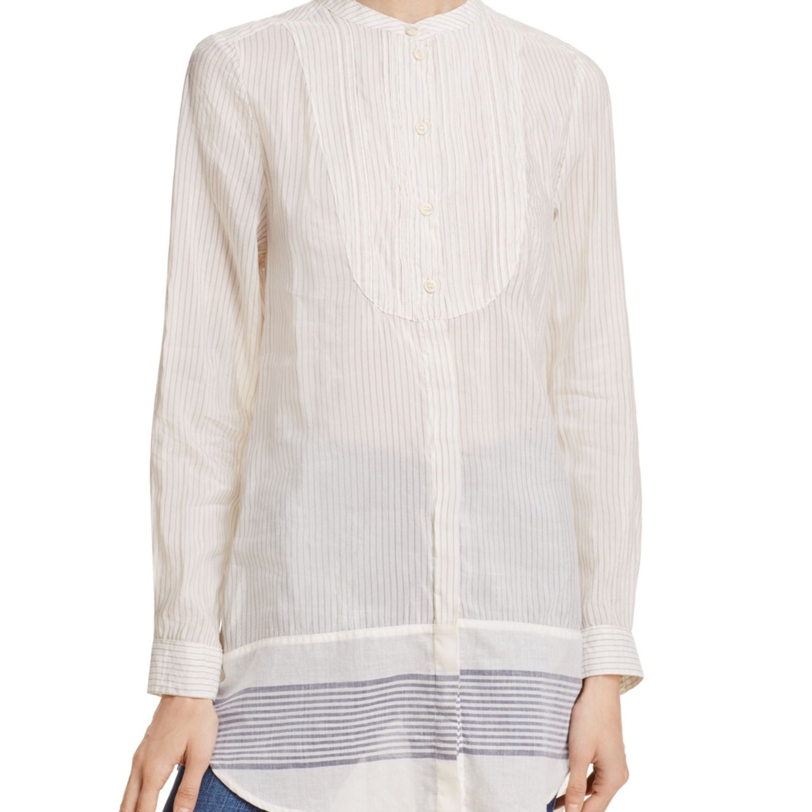 French Connection Women Hasan Stripe Shirt Cream