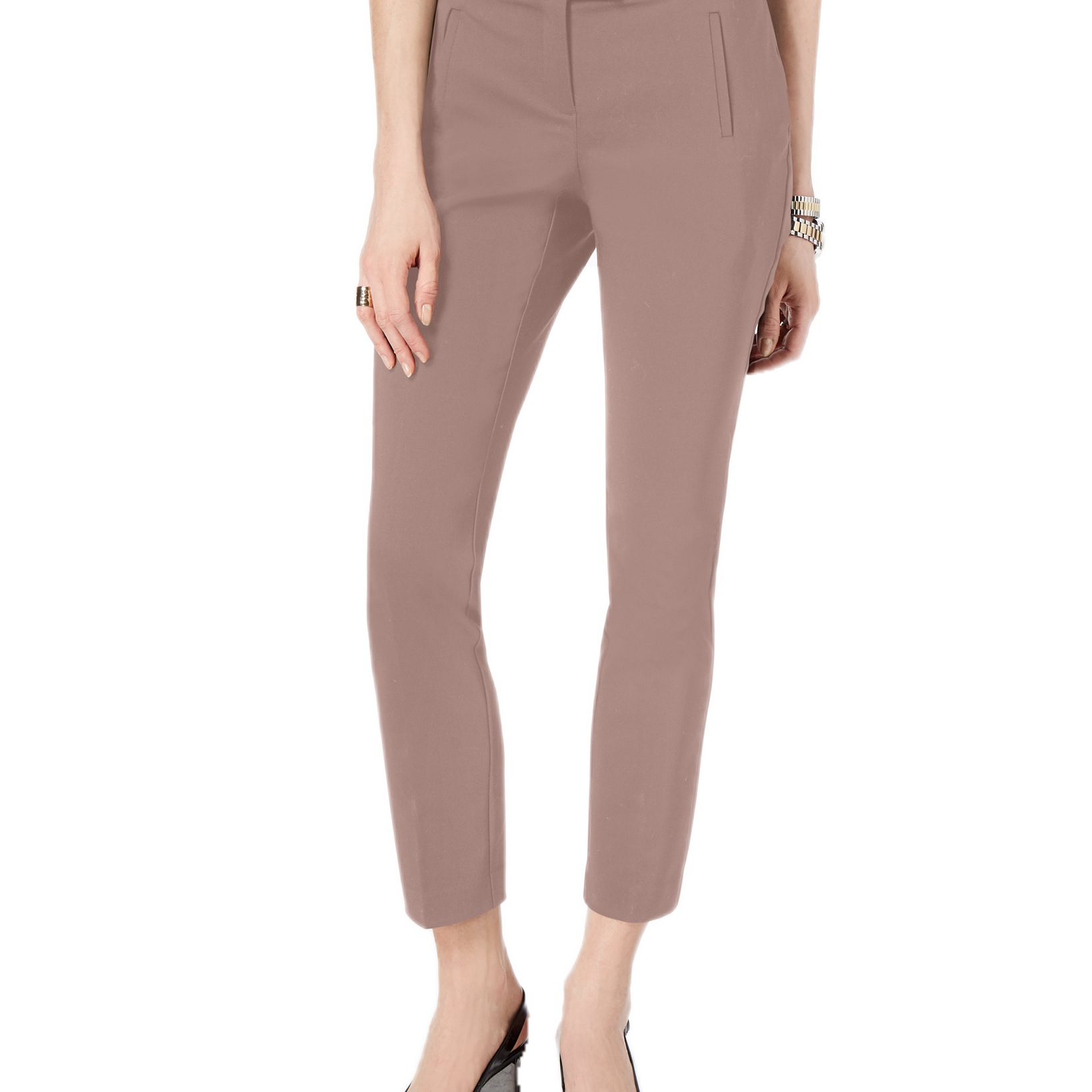 Alfani Women Tummy Control Slim Leg Pants Pottery Clay