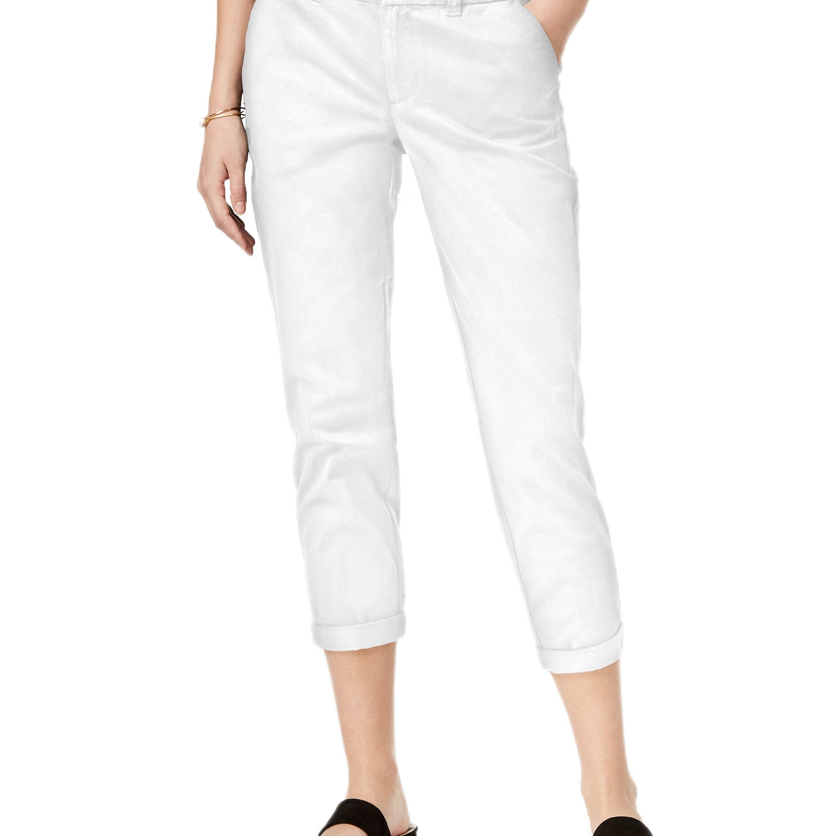 Maison Jules Women Slim Ankle Pants Bright White