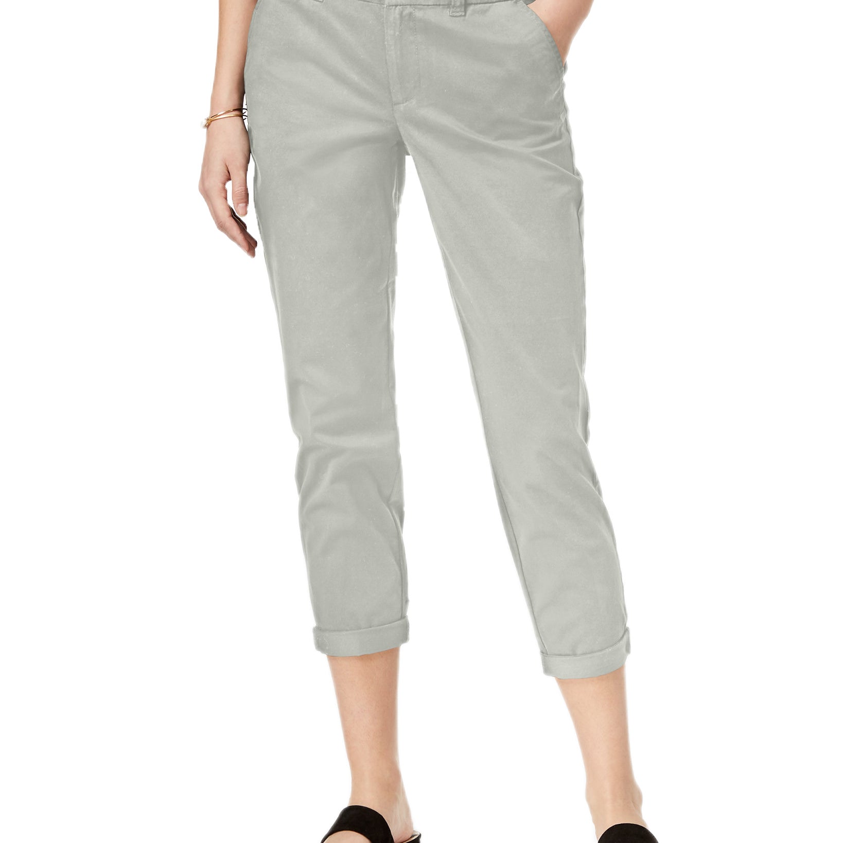 Maison Jules Women Slim Ankle Pants Stone Wall