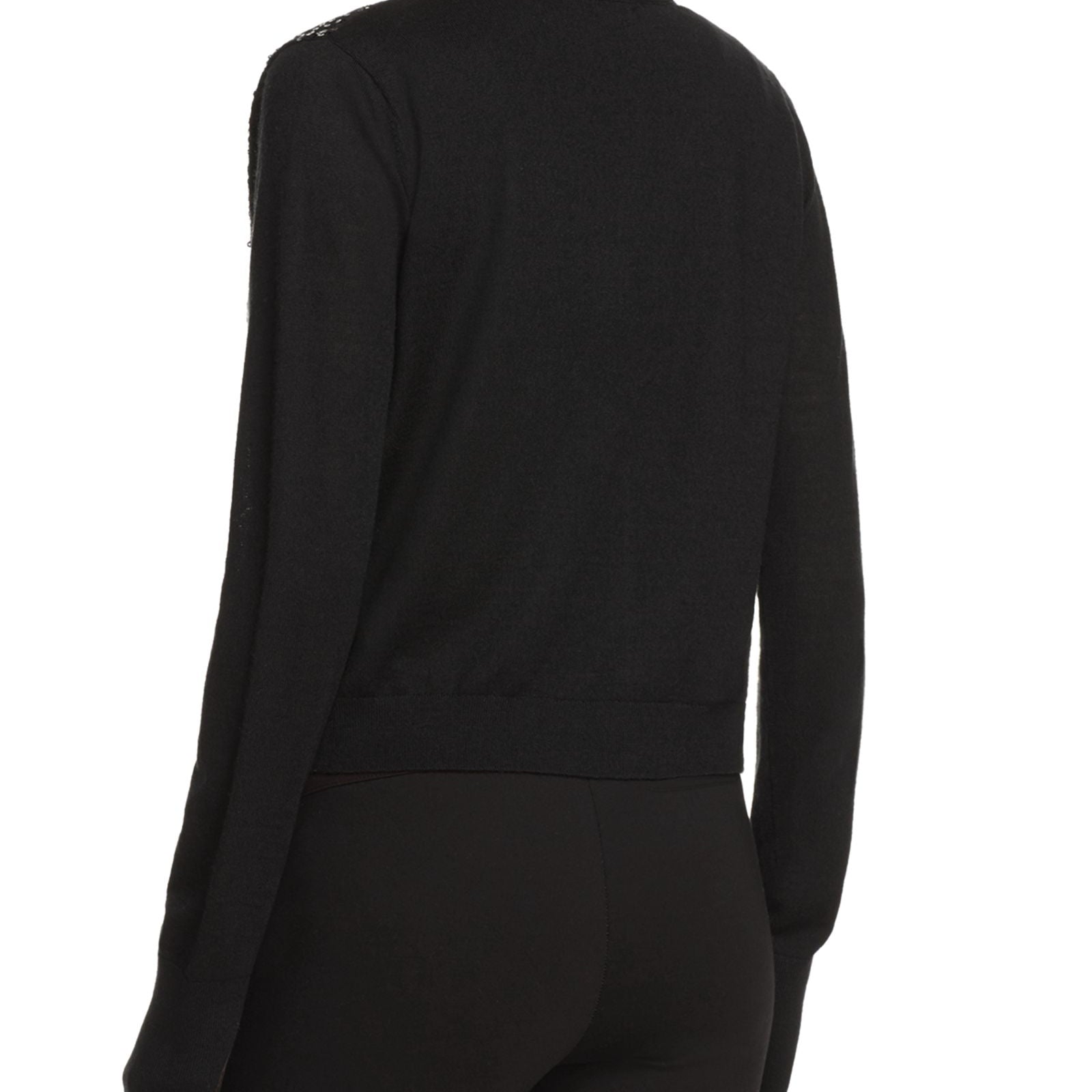 Donna Karan New York Women Tie Collar Sequin Cardigan