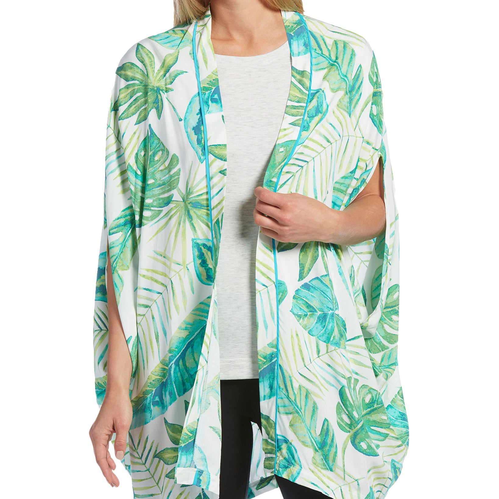 Hue Women Printed Sleep Wrap White Jungle Burst