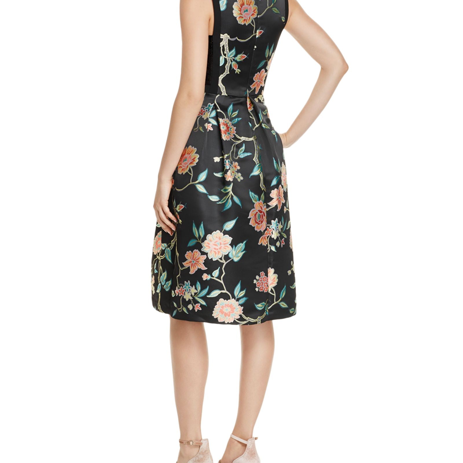 Nanette Lepore Women Lace Detail Floral Jacquard Dress