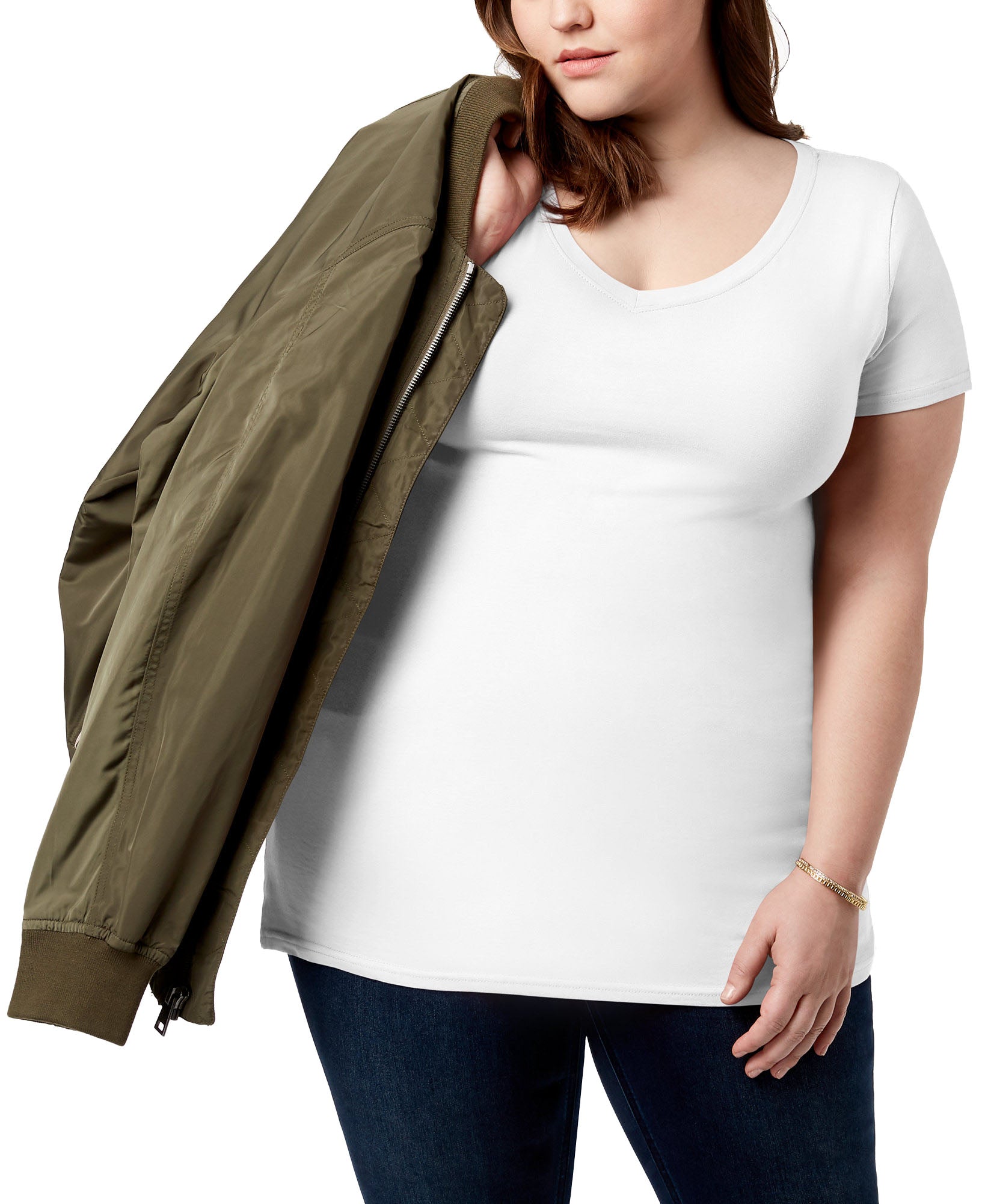 Aveto Women Plus Trendy Fitted V Neck T Shirt