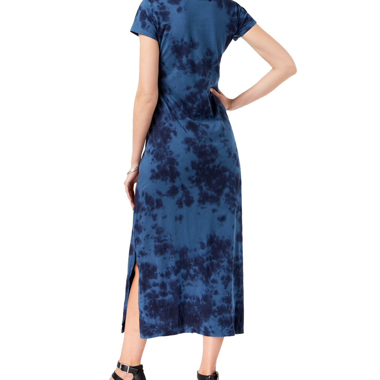 Style & Co Women Printed Scoop Neck Maxi Dress