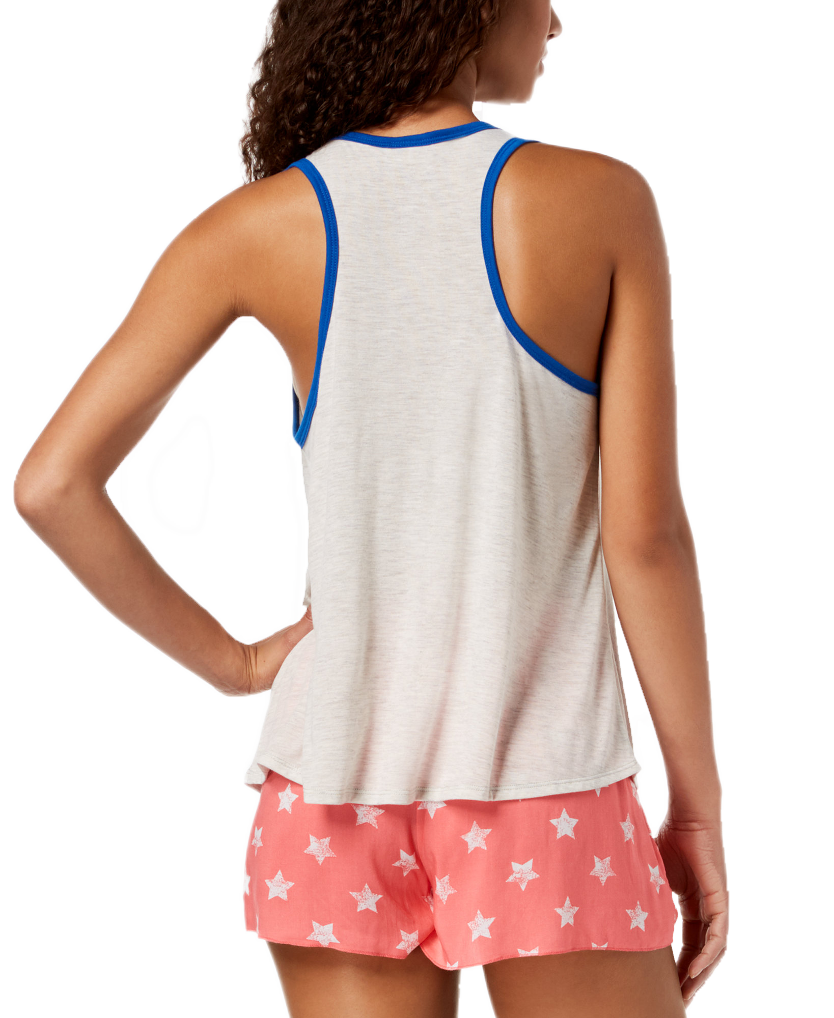 Jenni by Jennifer Moore Women Graphic Print Contrast Trim Pajama Tank