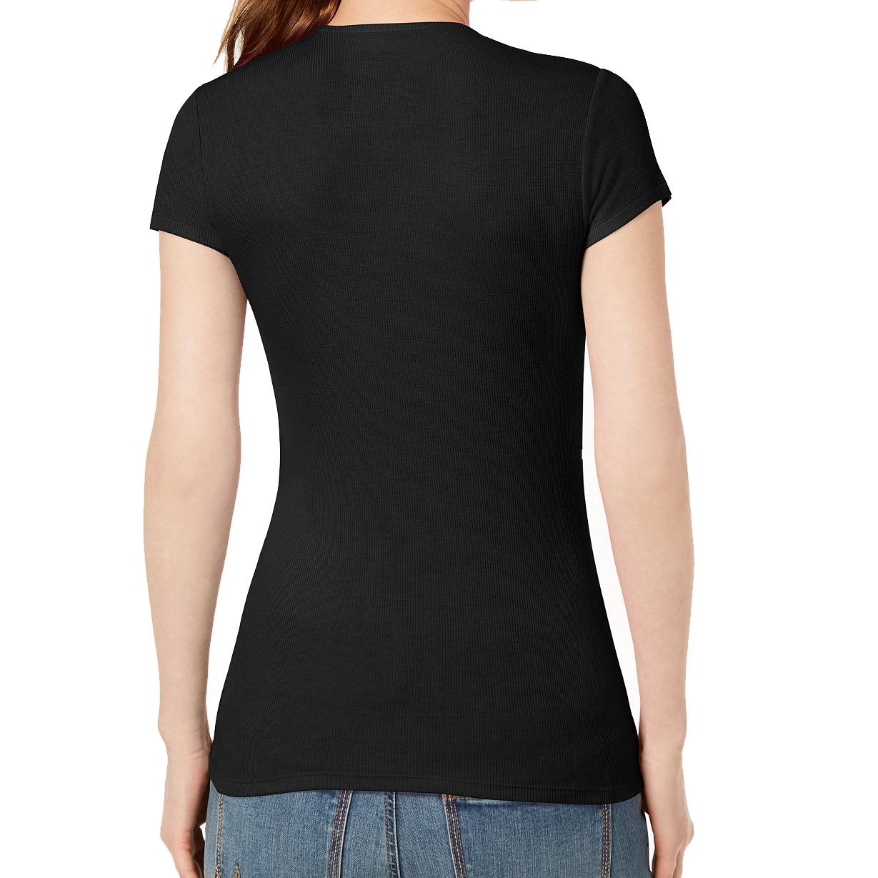 INC International Concepts Women Petite Ribbed V Neck Top