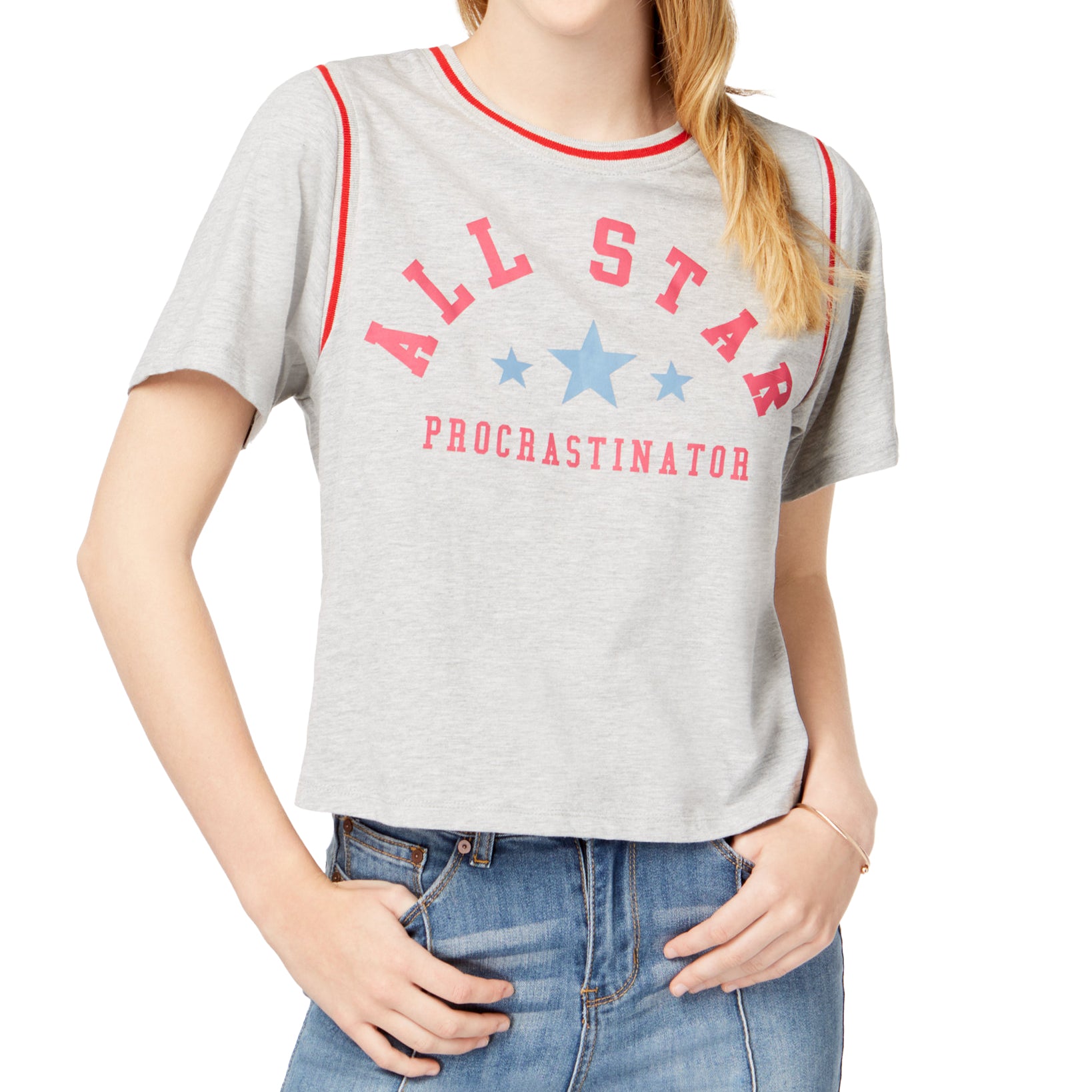 Love Tribe All Star Procrastinator Graphic T Shirt Heather Grey