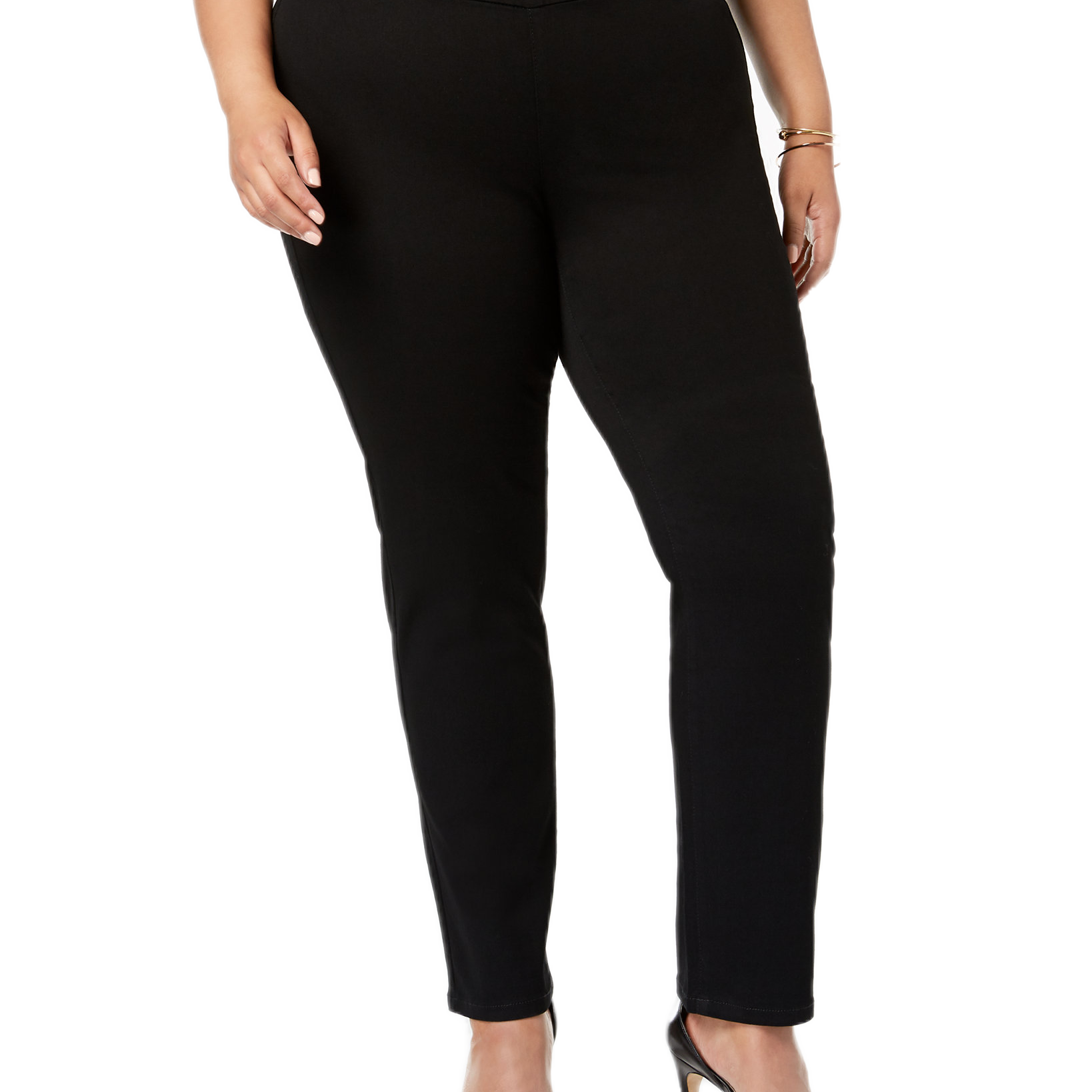 Charter Club Women Plus Pull On Stretch Straight Leg Jeans Saturated Black
