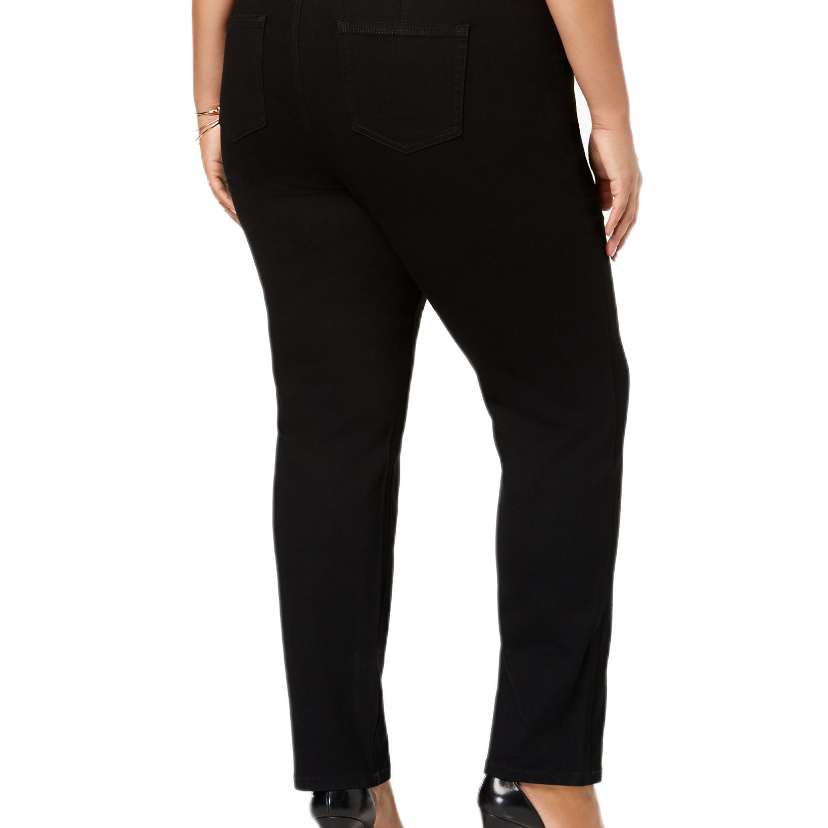 Charter Club Women Plus Pull On Stretch Straight Leg Jeans