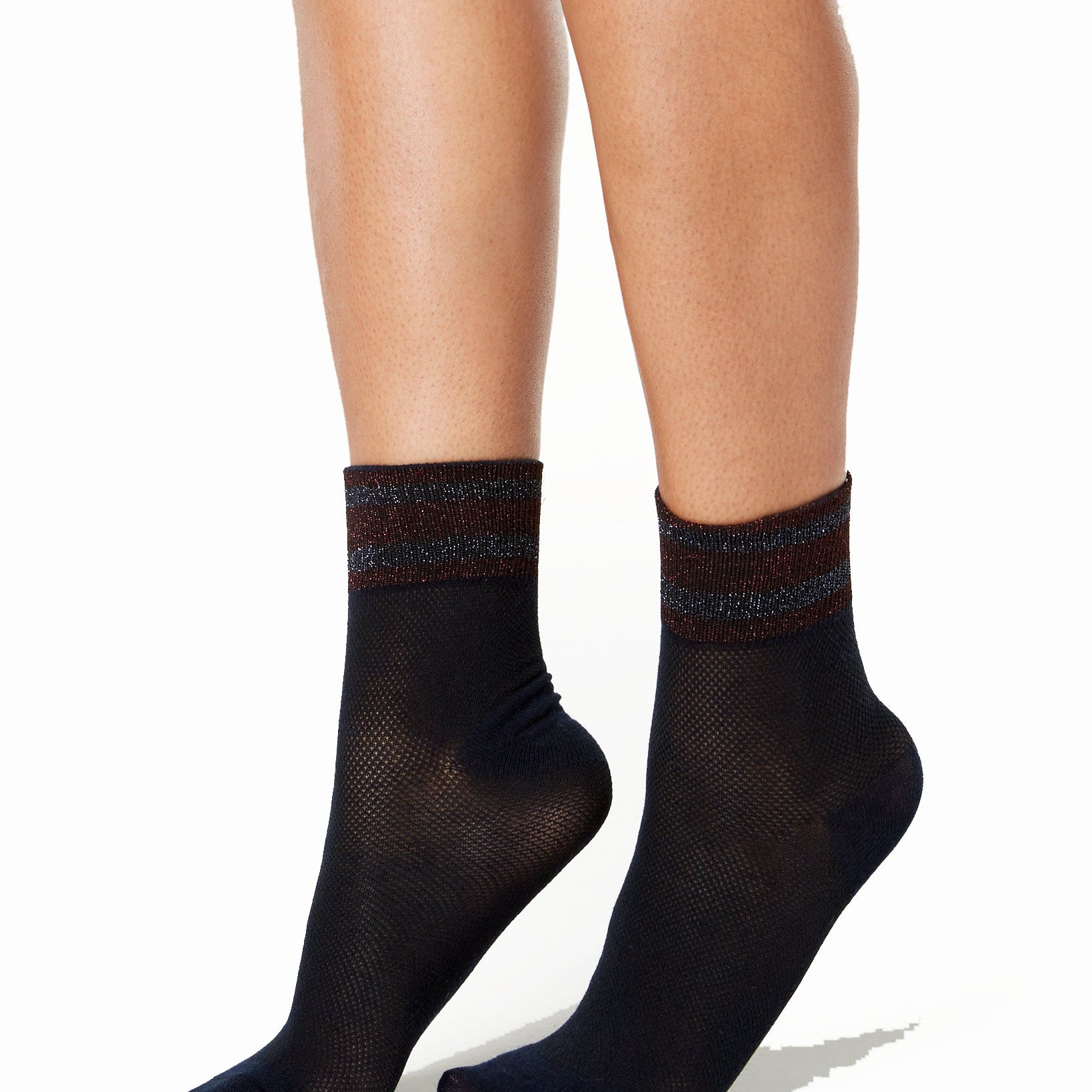 INC International Concepts Women Varsity Stripe Socks Navy
