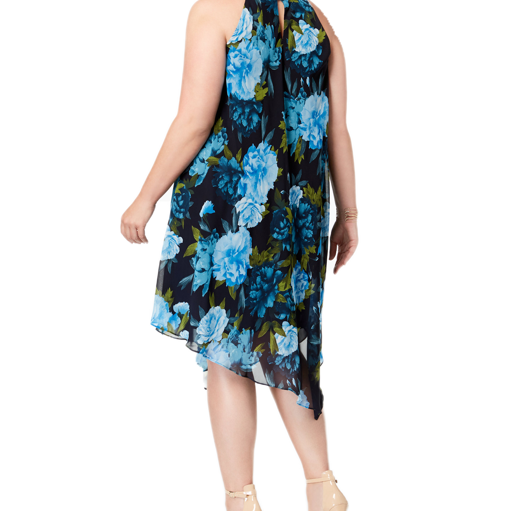 INC International Concepts Women Plus Printed Halter Midi Dress