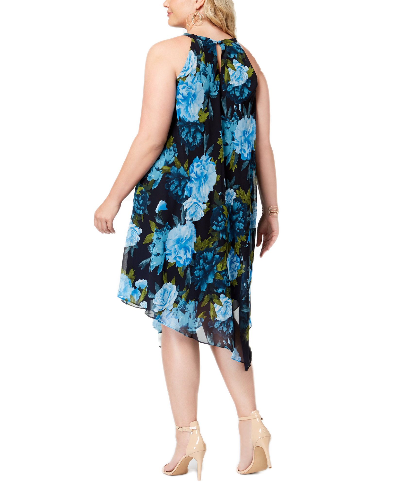 INC International Concepts Women Plus Printed Halter Midi Dress