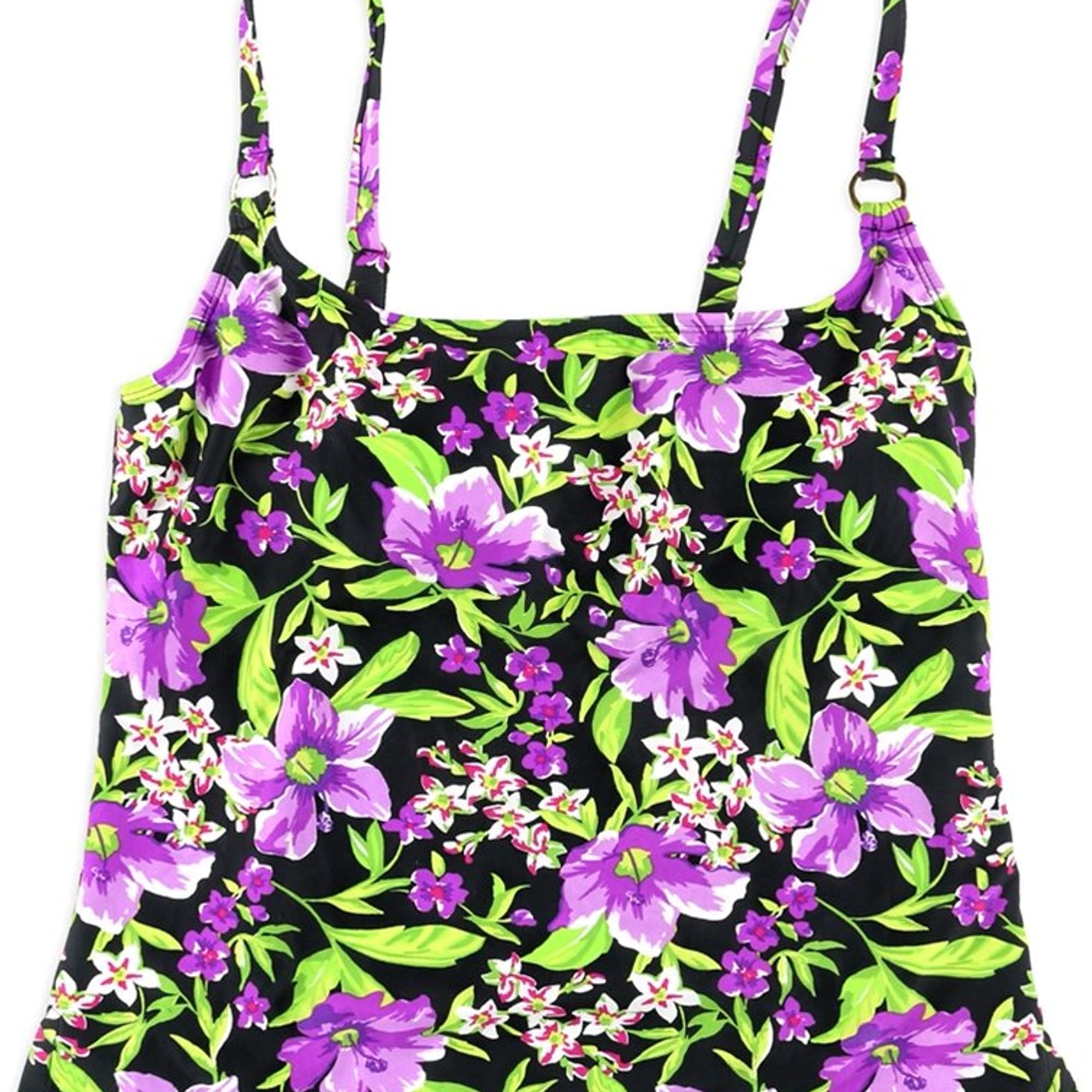 Island Escape Women Floral Tankini Purple
