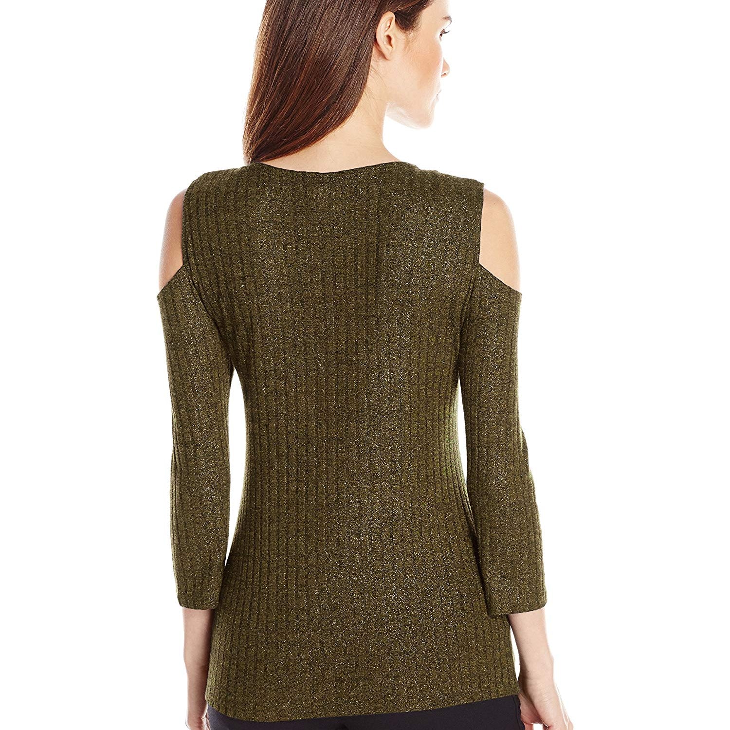 NY Collection Women Asymmetrical Cold Shoulder Top