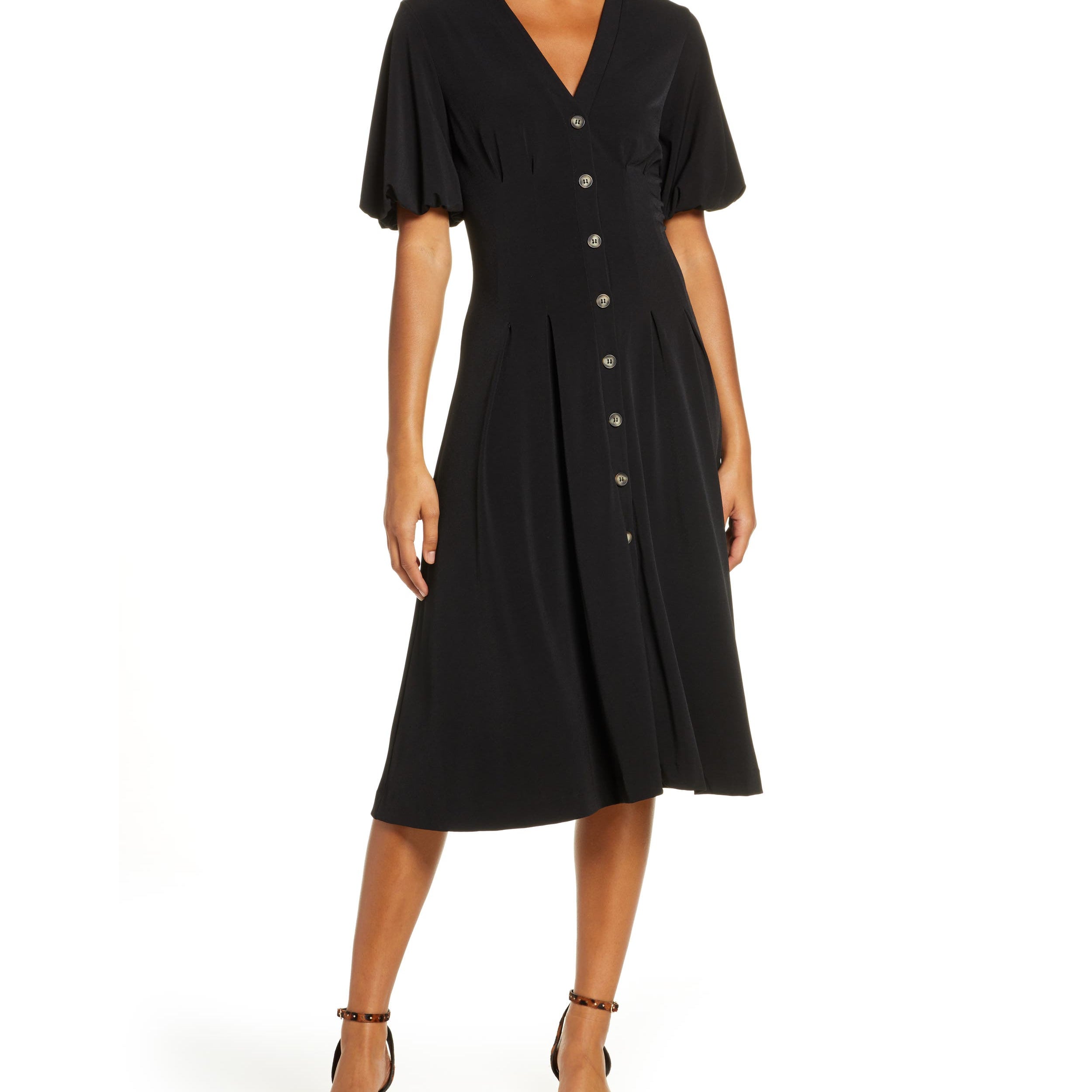 French Connection Women Serafina Button Front Fit & Flare Dress