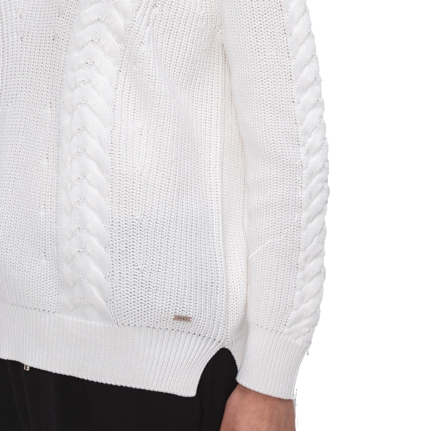 DKNY Women Cable Knit Crewneck Pullover Sweater