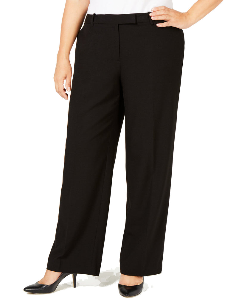 Calvin Klein Women Plus Tab Waist Pants Deep Black