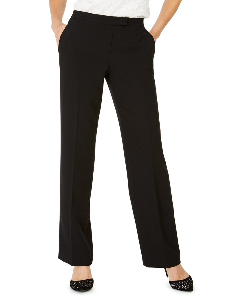 Kasper Women Tab Waist Modern Dress Pants Black