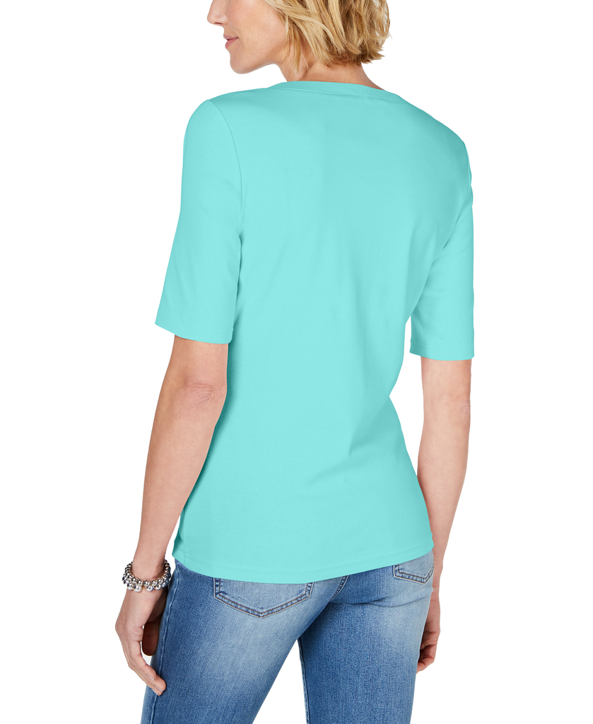 Karen Scott Women Cotton V Neck T Shirt