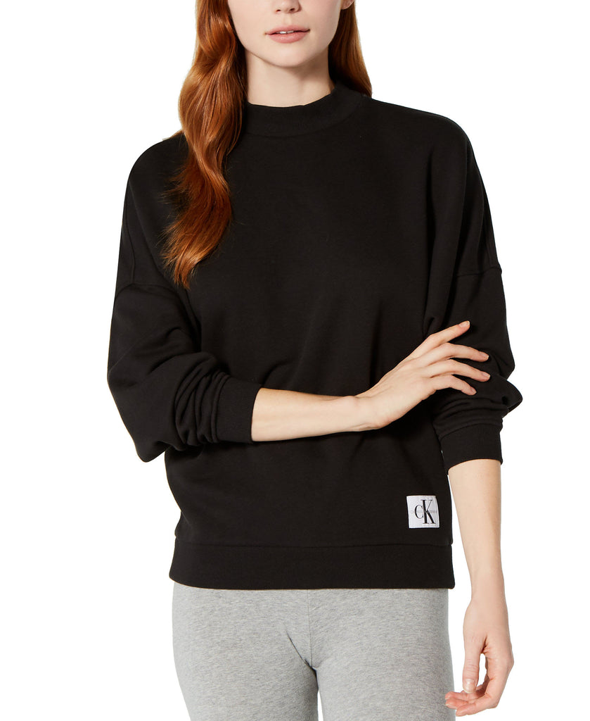 Calvin Klein Women Monogram Lounge Long Sleeve Sweatshirt Black