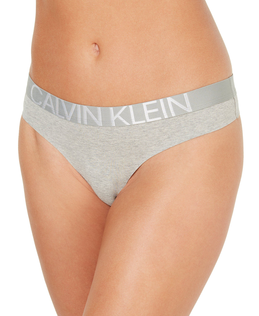 Calvin Klein Women Statement 1981 Logo Thong QF5179 Grey Heather