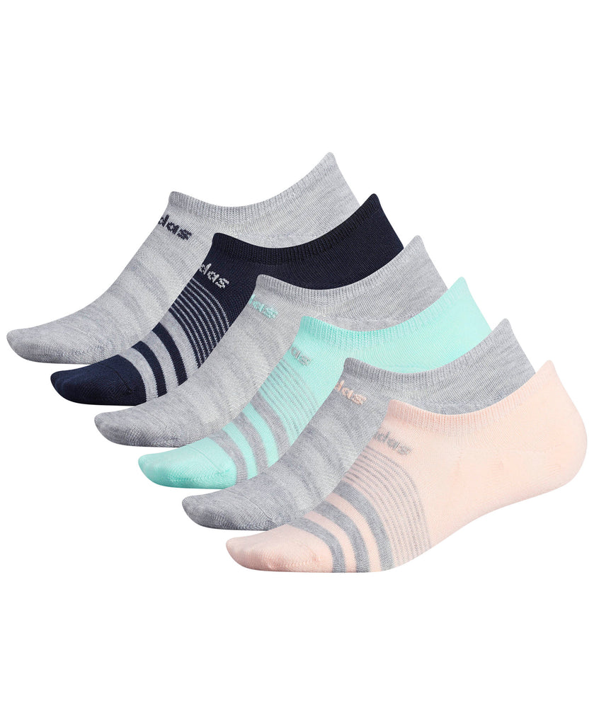 adidas Womens 6 Pk. Superlite No Show Socks Assorted