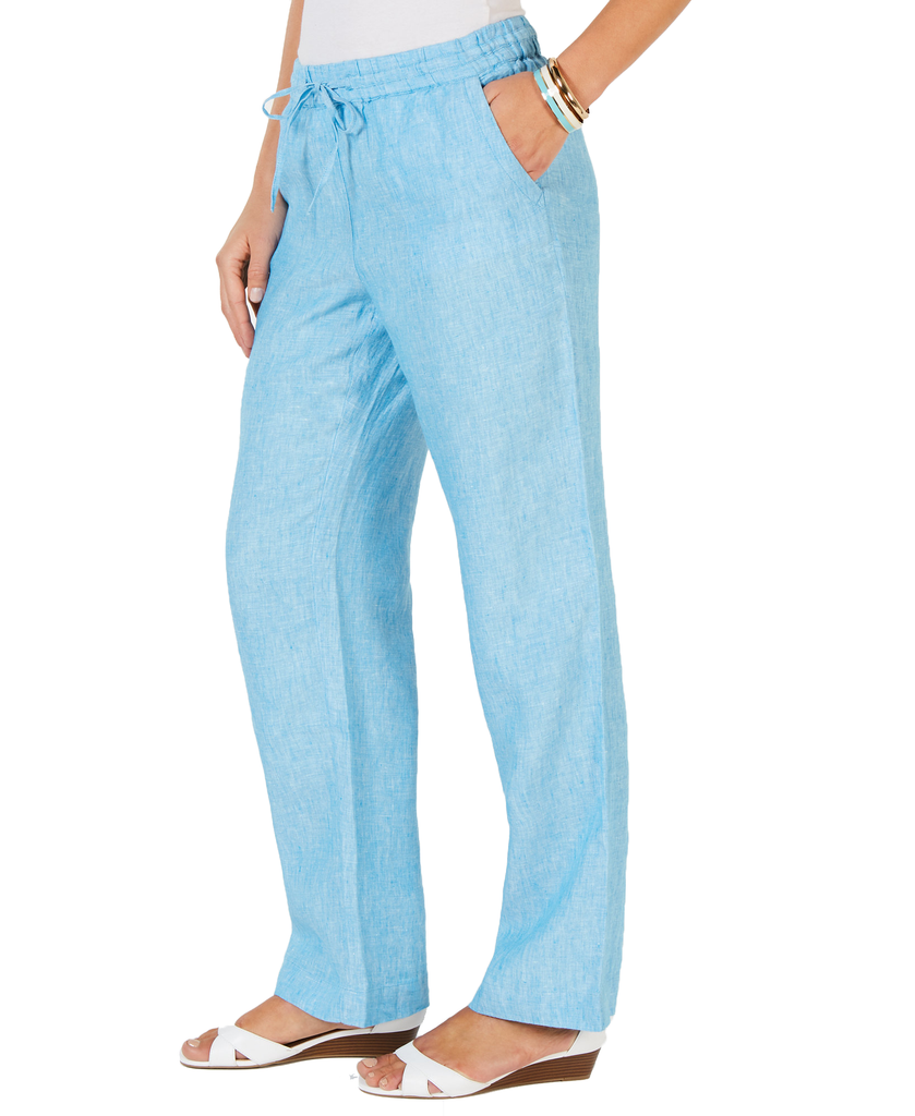 Charter Club Women Linen Drawstring Waist Pants